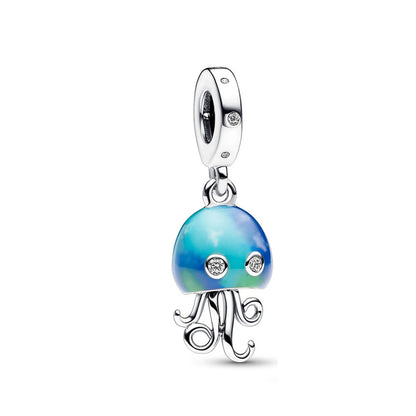 Sterling Silver Hot Sale  Ocean World Series Sea Turtle Starfish Little Crab Octopus Fashion Bead Fit Lady Bracelet DIY Jewelry