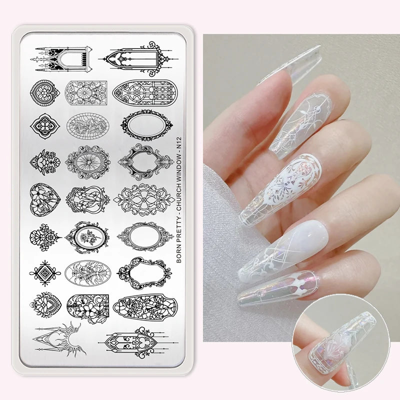 BORN PRETTY Stamping Plate Snowflake Winter Christmas Flower Snakes Design For Nail Polish Printing Template Tools Supplies