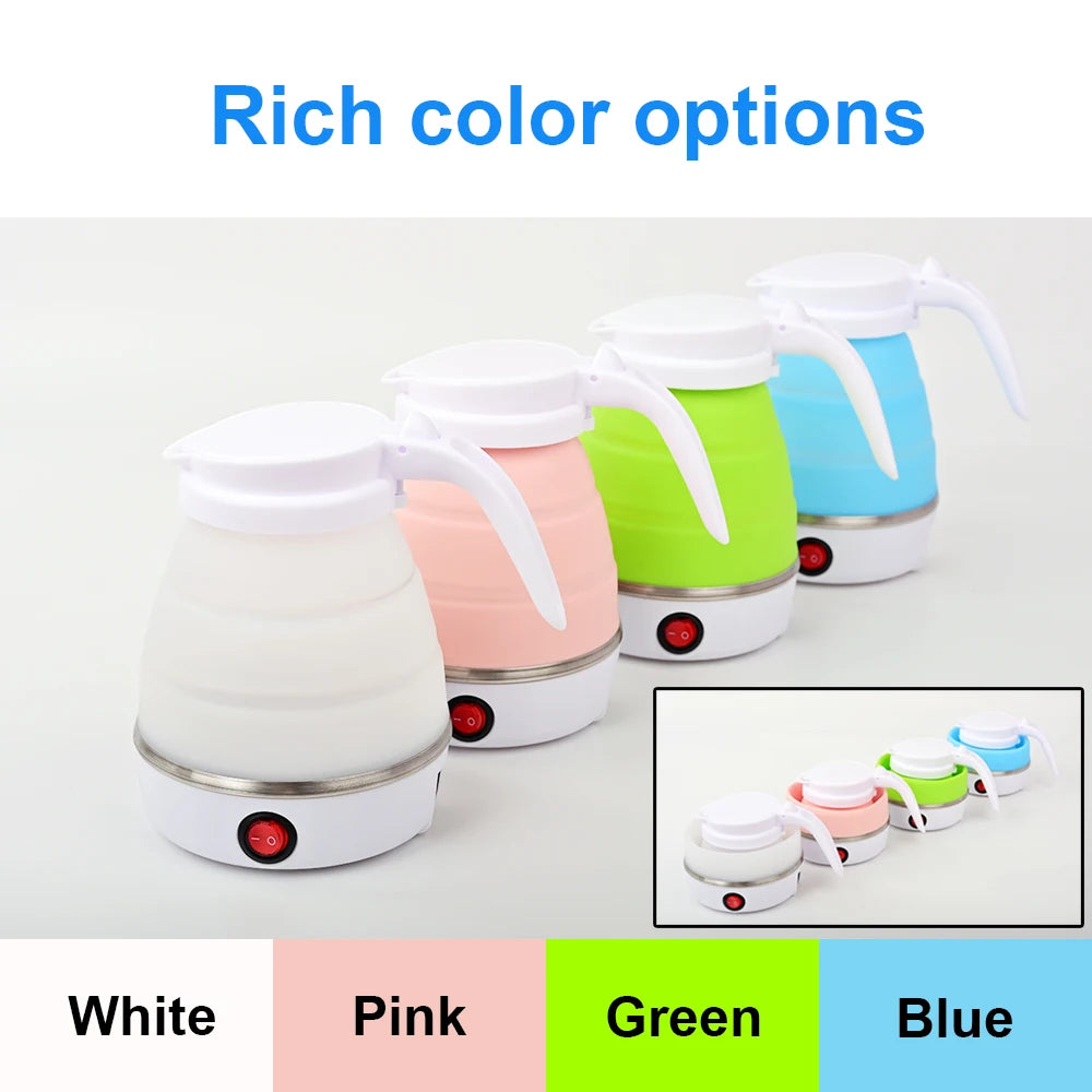 0.6L Mini Folding Kettle Portable Water Heater electric kettle household water heater silicone compression Easy To Travel