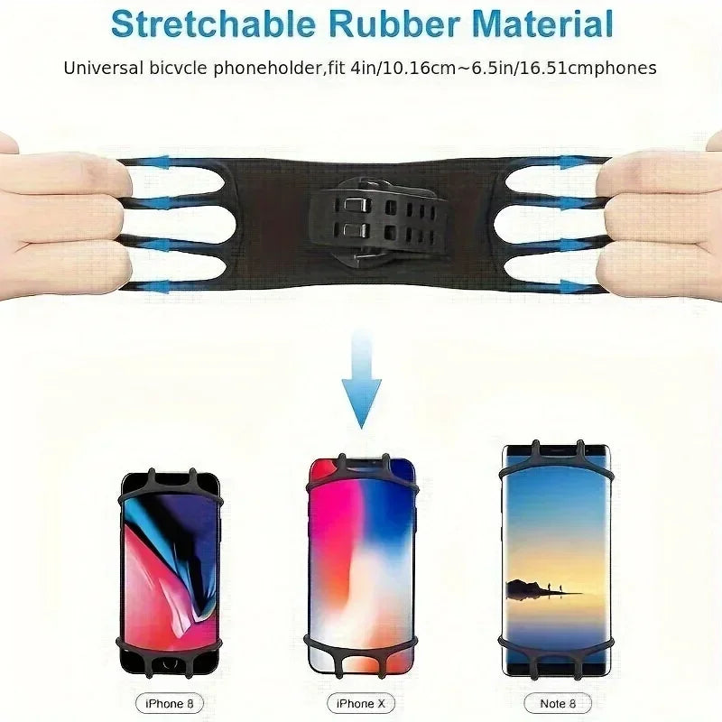 VIKEFON 360 Rotatable Mobile Phone Bicycle Holder Bike Safe Bracket Silicone Support Silicone Pull Type For All Phone Stand