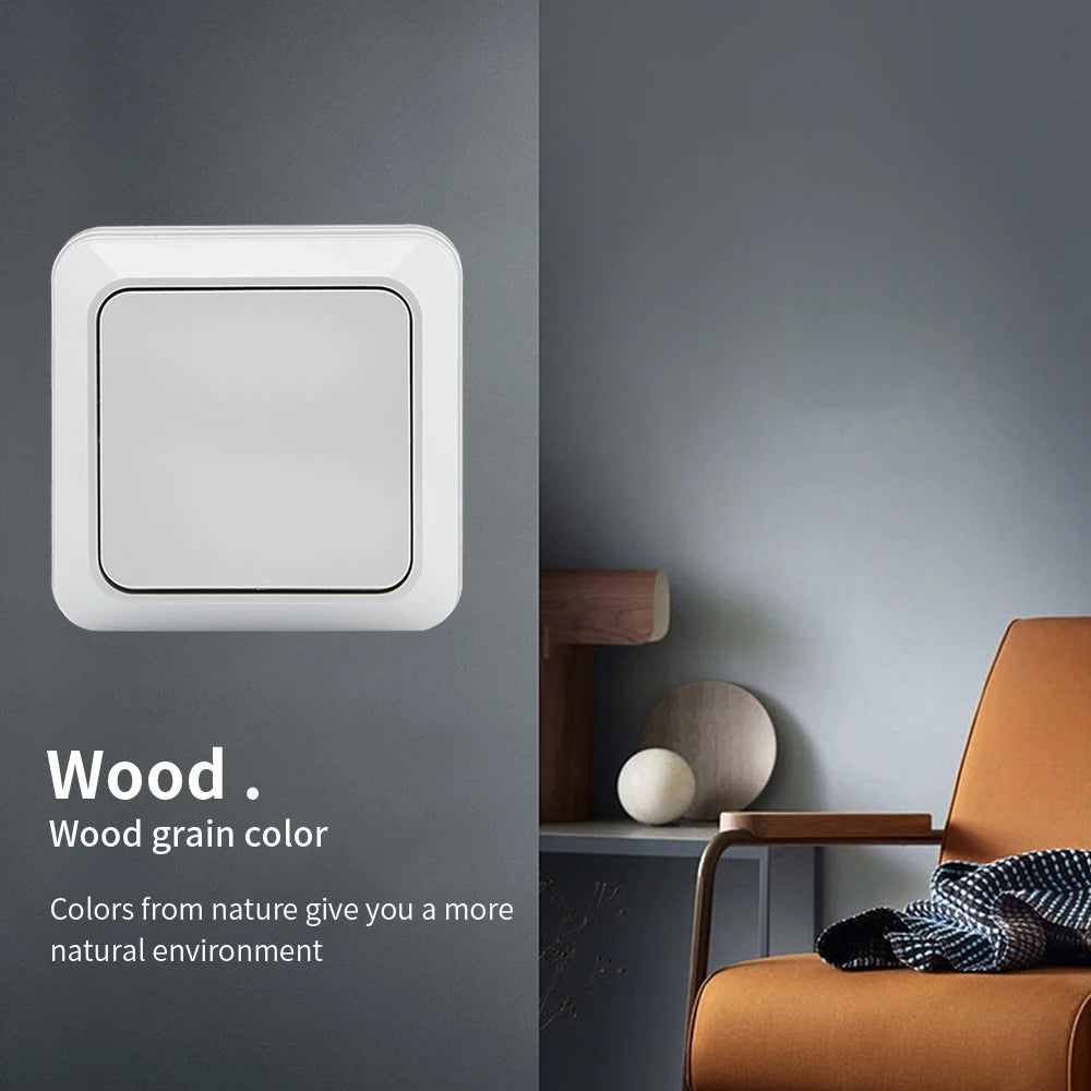 WESA Wall Mount Button Switch Classic Plastic Surface 1 Gang 1 Way Vintage Outdoor White Wall Exterior Switch On And Off