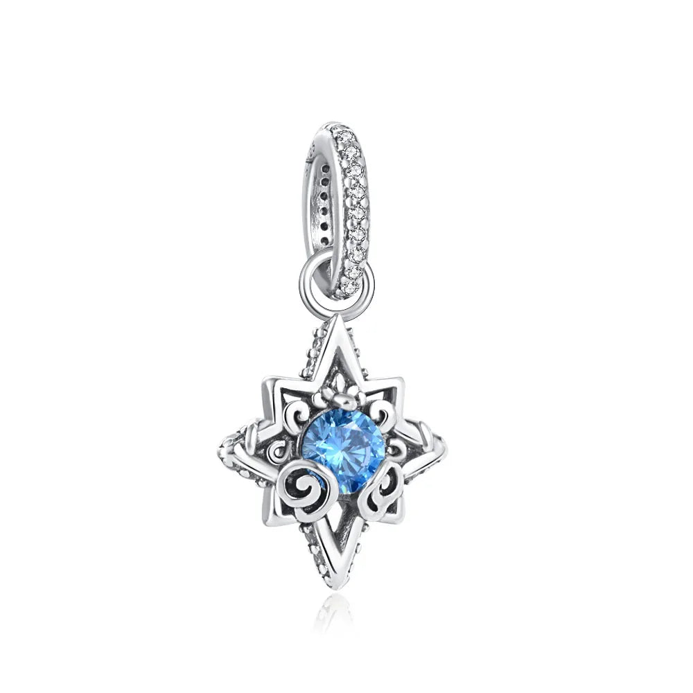 Nuevo colgante de plata 925 compatible con pulsera original, joyas para mujer, serie azul, colgante de pulpo, delfín, búho, camaleón
