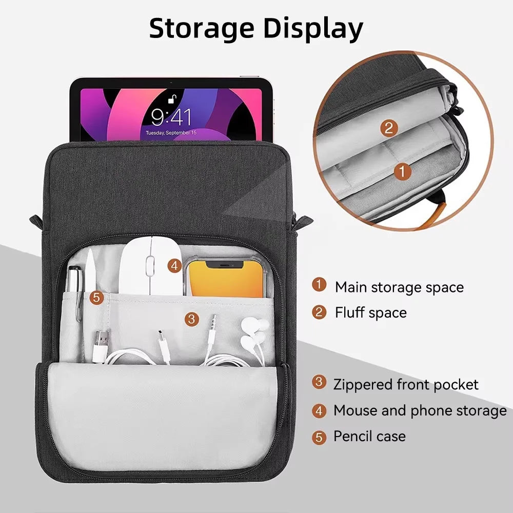 Laptop Handbag Cover For Macbook Air & Pro 11 12 13 inch Waterproof Notebook Bag For 9 to 13 inch Tablet Multi Pockets Case