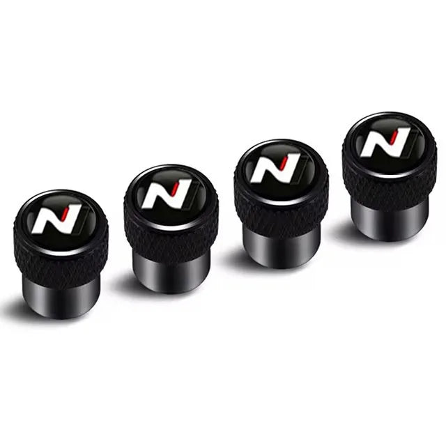 4Pcs Car Wheel Tire Valve Caps Air Stem Covers For N Line Sonata Tucson Azera Elantra Veloster Kona Santa Accessories