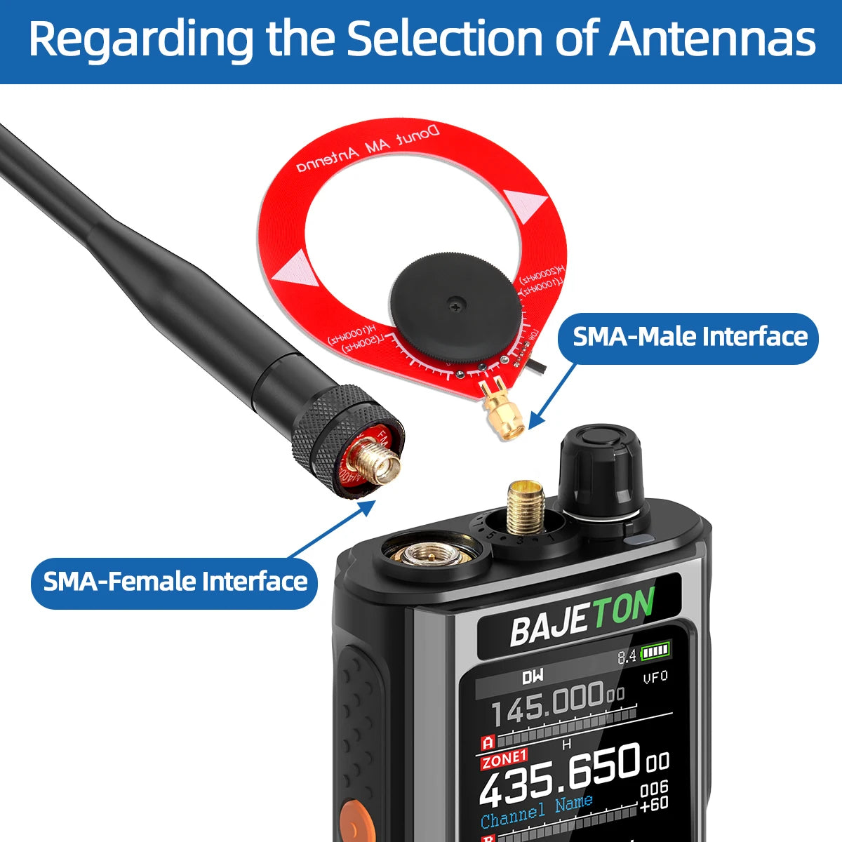 BAJETON BJ-8300 Walkie Talkie 10W Tri Power SW MW LW AM SSB CB Receive Wireless Bluetooth Phone Programming NOAA Two Way Radio
