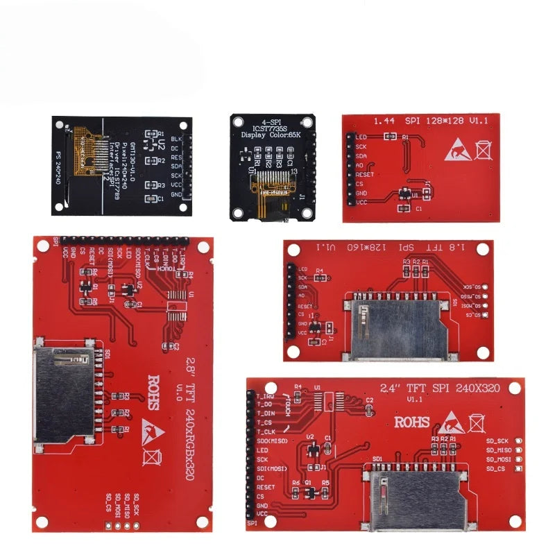 TFT Display 0.96/1.44/1.8/2.4/2.8/3.5 Inch TFT Full Color Screen LCD Module ST7735 ILI9341 Driver Interface SPI for Arduino XCW