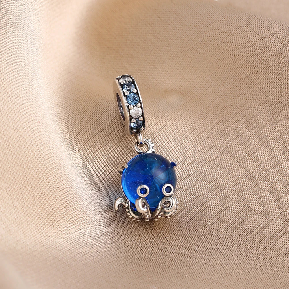 New 925 Silver Octopus crab Charm Bead Sea turtle starfish Seahorse dolphin Pendant Fit Original Bracelet Women DIY Jewelry Gift