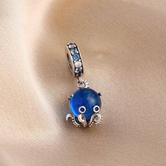 New 925 Silver Octopus Crab Charm Bead Sea Turtle Starfish Seahorse Dolphin Pendant Fit Original Bracelet Women DIY Jewelry Gift