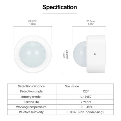 Tuya Zigbee Smart PIR Motion Sensor Infrared Detector with Lux Detection Anti-theft Alarm Sensor Wireless Security Protection