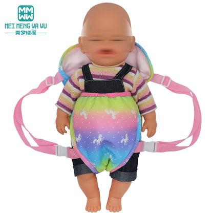 Doll accessories for 15-17 inch newborn doll backpack, seat towel, blanket, toy diaper, panties bag