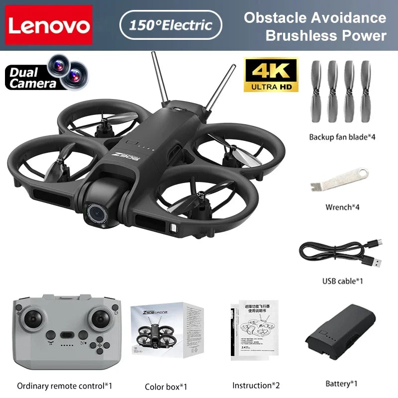 Lenovo Drone 8K Aerial HD Intelligent Avoiding Obstacle with Larger Screen Remote Control Folding Brushless Power GPS Drone