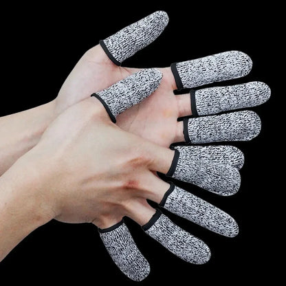 10Pcs, Anti-Cut Finger Cover, Finger Protector Sleeve, Level 5 High-Strength Safety Flexible Anti Cut Fingertip Gloves, Kitchen Tool