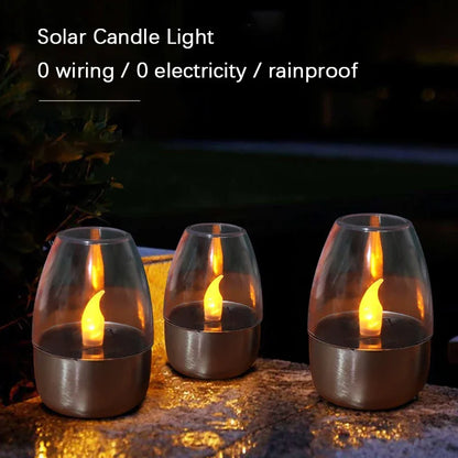 LED Solar Candles Light Flameless Rechargeable Night Light For Wedding Party Garden Decor, Outdoor Waterproof Solar Candles Lamp