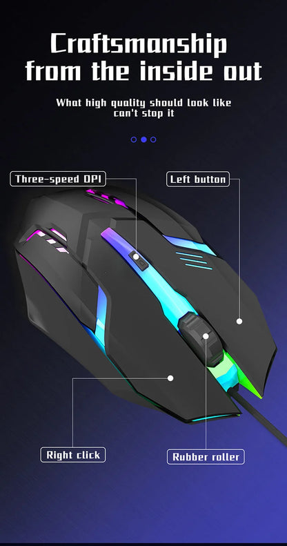 Latest High-Quality Ergonomic Gaming Mouse for Desktop and Laptop Computers, 4-Button USB RGB Backlit Mouse