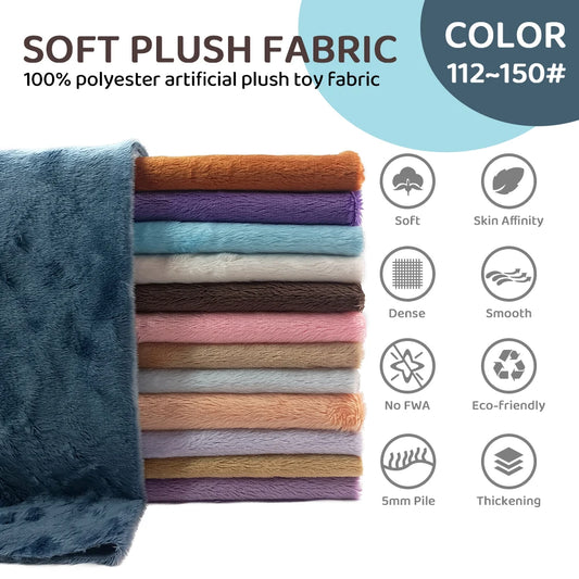 5mm Pile Length Soft Minky Fabric, Sewing for Cotton Doll Hair, Thickened Encryption Fabric, Plush Single-Sided Stuffed Animals Toys