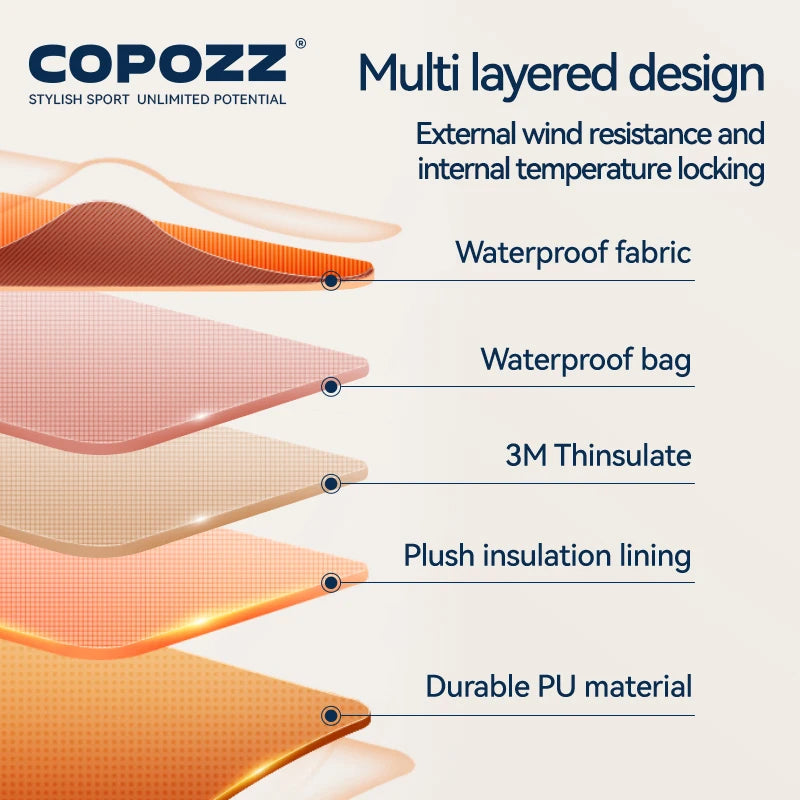 COPOZZ Upgrade Thicken Ski Gloves Winter Men Women 3M Thinsulate Thermal Snowboard Gloves Waterproof Warm Mittens Ski Gloves