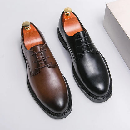Spring Autumn Soft Sole Comfortable Casual Shoes, Men's Outdoor Hiking Travel Shoes, High End High Quality Men's Suit Dress Shoes
