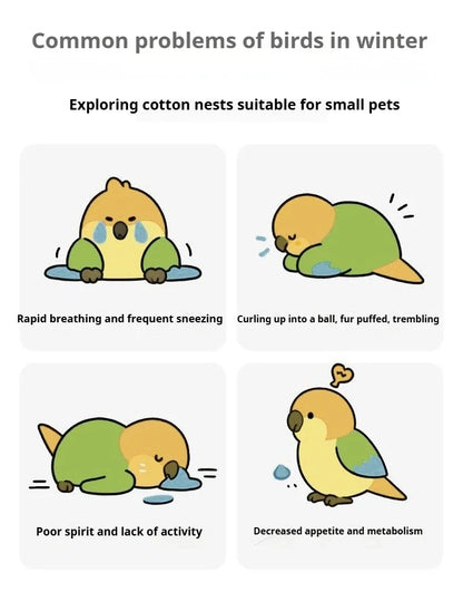 Bird Nest Warmth Parrot Nest Winter Bird Nest Thick Cotton Fleece Flannel Bird Cage Hanging Breeding Nest Small Pet Keep Warm