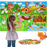 Farm Animals Felt Story Board Set Storytelling Early Learning Interactive Play Kit Wall Hanging Puzzle Toys for Toddlers Gifts
