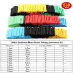 164/328/530/560/580/800PCS Heat Shrink Tubing 2:1 Electrical Wire Cable Wrap Assortment Electric Insulation Heat Shrink Tube Kit