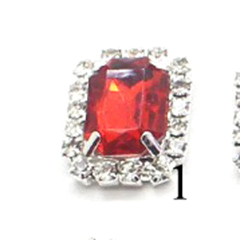 10Pcs, 15*20mm Metal Rectangle Rhinestone Sewing Accessories, DIY Clothing Hair Jewelry Decorative Accessories