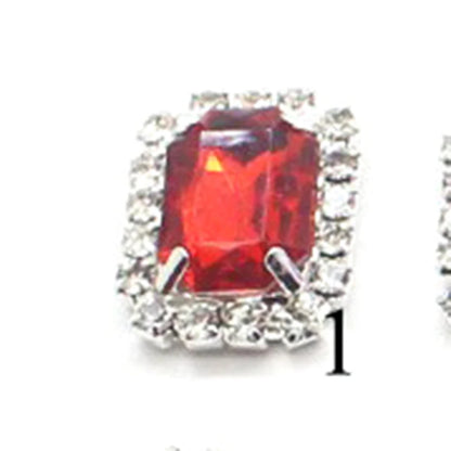 10Pcs, 15*20mm Metal Rectangle Rhinestone Sewing Accessories, DIY Clothing Hair Jewelry Decorative Accessories