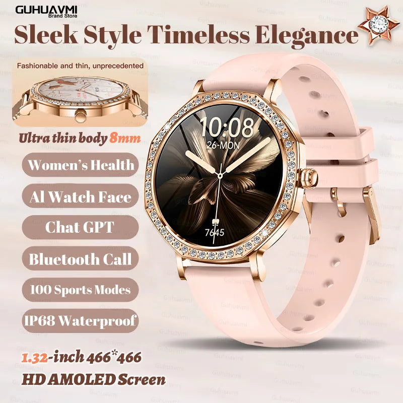 2026 Ultra Thin Women Smart Watch Screen Always Display Time Sports Bracelet Bluetooth Call Fashion Smartwatch Ladies Best Gift