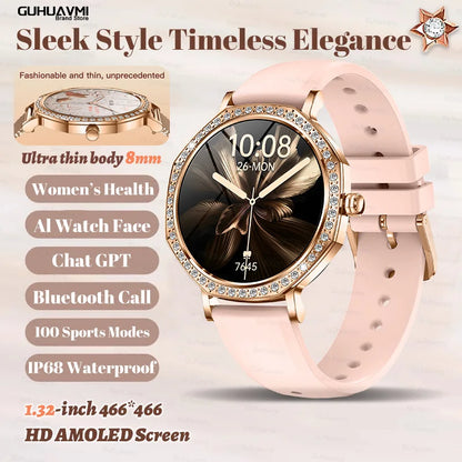 2026 Ultra Thin Women Smart Watch Screen Always Display Time Sports Bracelet Bluetooth Call Fashion Smartwatch Ladies Best Gift