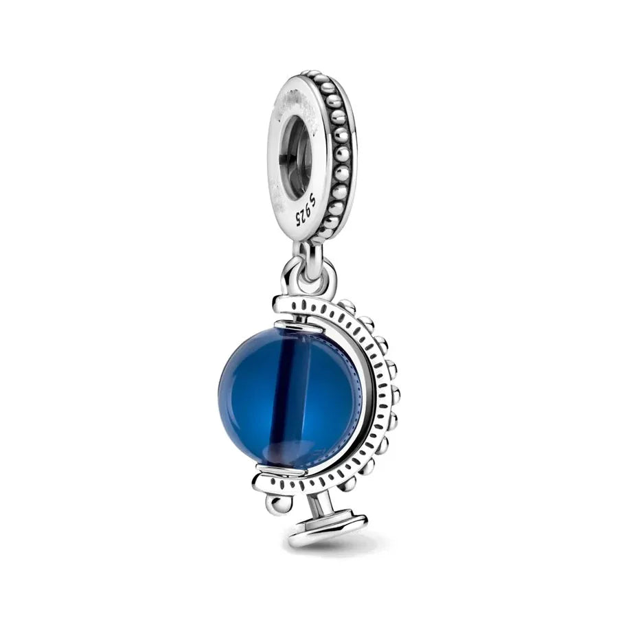 Nuevo colgante de plata 925 compatible con pulsera original, joyas para mujer, serie azul, colgante de pulpo, delfín, búho, camaleón