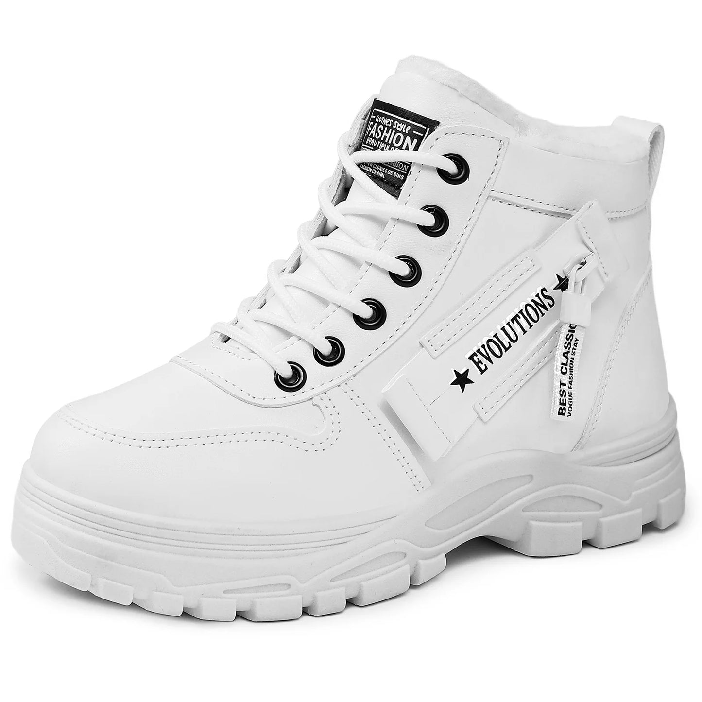 New Style Snow Boots for Men and Women Fashionable and Warm Thick Cotton Shoes Waterproof  Lace Up Mid Tube Cotton Boots 35-45