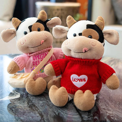 Hot Toys Cute Cow Doll Little Cow Plush Toy Chinese Zodiac Cow Doll Cloth Doll New Year's Gift Girl's Birthday Gift