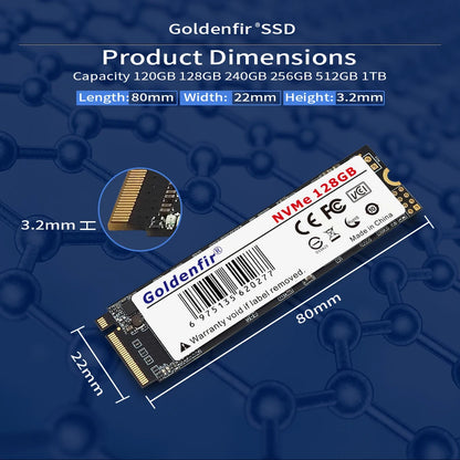 M2 SSD NVMe 256GB, Goldenfir M.2 PCIe 128GB 120GB 512GB 1T, Solid State Disk 2280, Internal Hard Drive for Laptop Desktop TLC/QLC