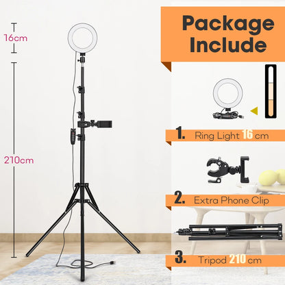 Tripod With LED Ring Light For Phone, Tripod Camera Stand Selfie Photography Light LED Lamp Color Photo Studio For YouTube Live