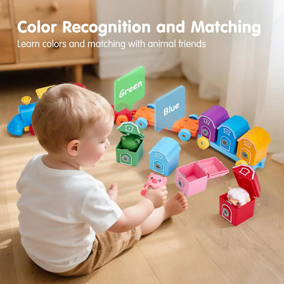 Montessori Train/Surprise Party Gift Set: Toddler Learning Toys, Counting & Sorting Toys, Fine Motor Finger Puppet Games for Kids