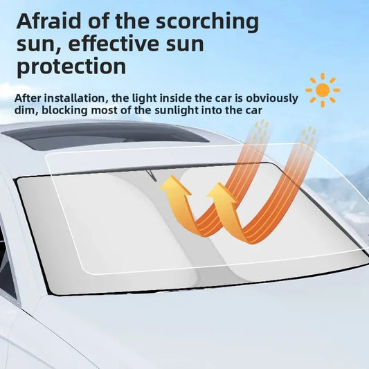 Car Window Sunshade Cover, Sun Shade, Windshield Visor Protector Windscreen Folding, Auto UV Protection Curtain Styling Accessories