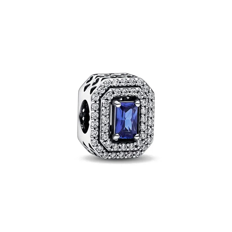 Nuevo colgante de plata 925 compatible con pulsera original, joyas para mujer, serie azul, colgante de pulpo, delfín, búho, camaleón