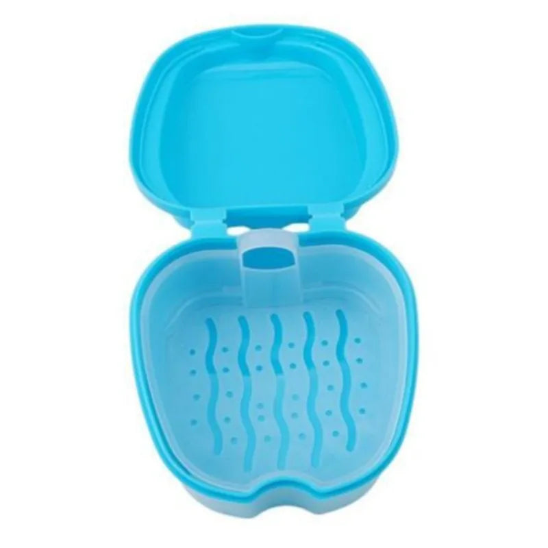 Caja de almacenamiento para dentaduras postizas con cesta colador, caja para dientes postizos, funda para retenedores de ortodoncia