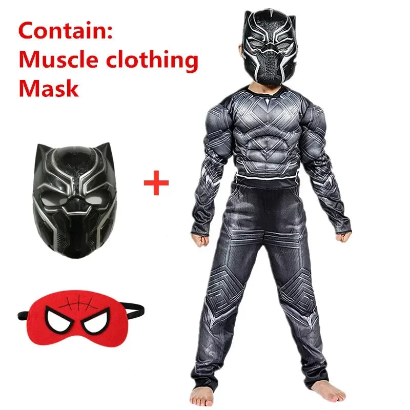 Boys Girls Superhero Costume Movie Characters Cosplay Jumpsuit with Halloween Mask Party Cosplay Outfit for Holiday Dress Up