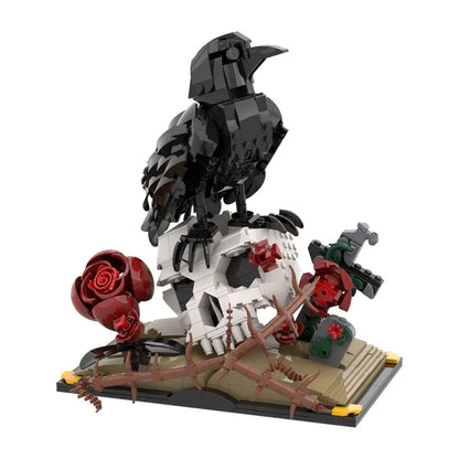 MOC Raven Model Building Blocks Sets Clever Raven Black Bird 3D Home Ornament Brick STEM Toy Adult Valentine's Day Gift