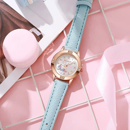 Hello Kitty Watch Kawaii Kuromi Cinnamoroll Quartz Casual Fashion Melody WristWatch Women Kid Girl Children Birthday Gift