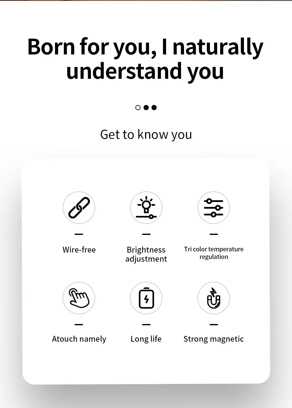 Magnetic Base USB Rechargeable LED Cordless Wall Light Touch, Switch Black White Gold Silvery Dimmable Bedside Lamp For Reading, LED Light