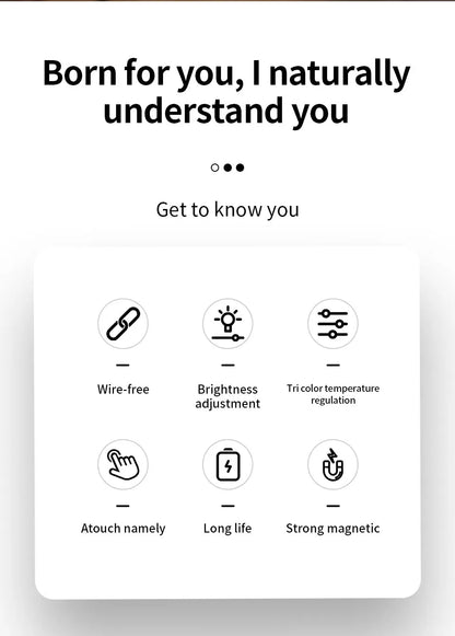 Magnetic Base USB Rechargeable LED Cordless Wall Light Touch, Switch Black White Gold Silvery Dimmable Bedside Lamp For Reading, LED Light