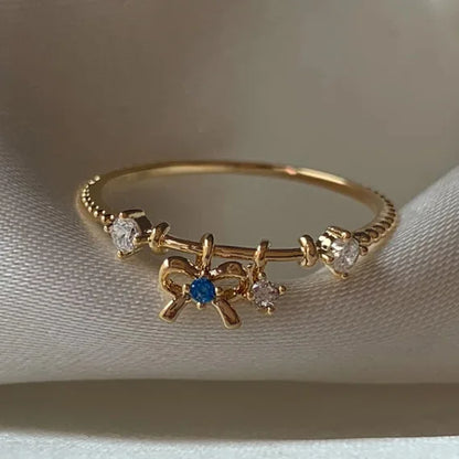 New Cute Colorful Zircon Flower Ring For Women Girl, Fashion Vintage Zircon Adjustable Rings, Jewelry Gift