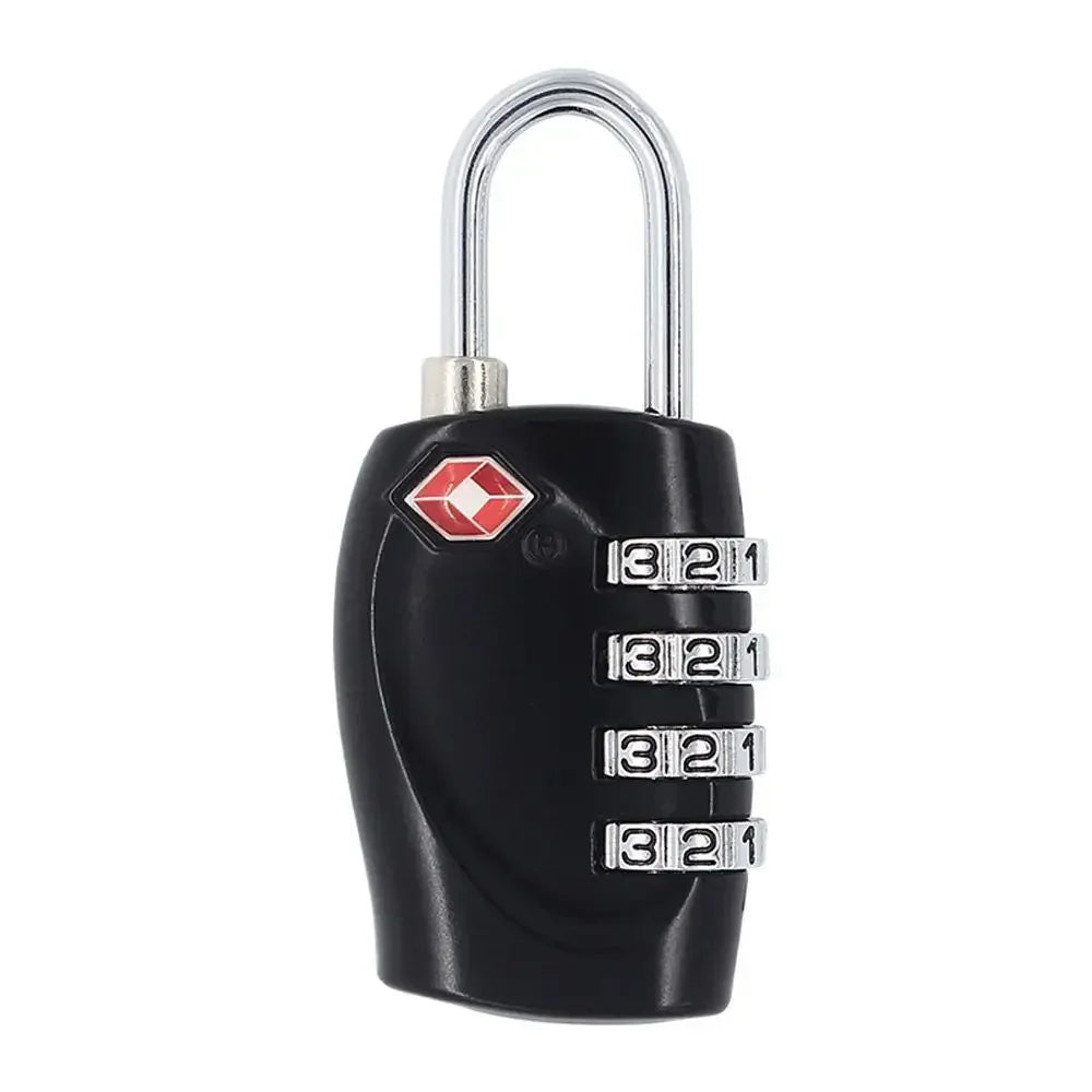 High Security TSA Customs Lock Overseas Customs Clearance Trolley Luggage Suitcase Backpack Password Padlock with Steel Cable