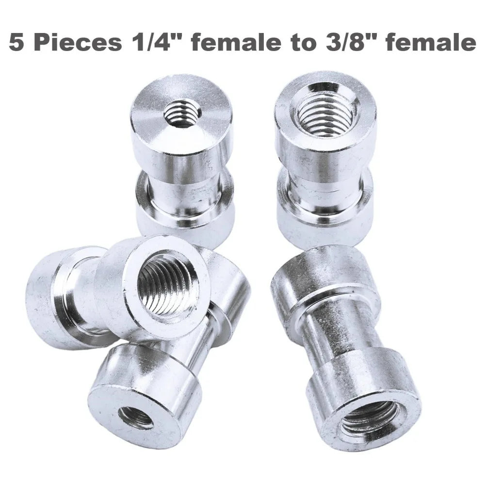 Camera Male to Female Conversion Screw 1/4" 3/8" Inch 20-Thread Fixed Mount Converter for DSLR Light Stand Tripod Ballhead