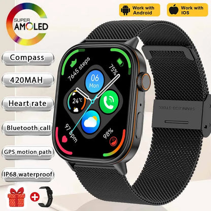 NEW Fashion Built-in 6 Stars GPS Position Smart Watch, Women 2.01'' AMOLED HD Screen IP68 Waterproof Sport  Bracelets For Ladies
