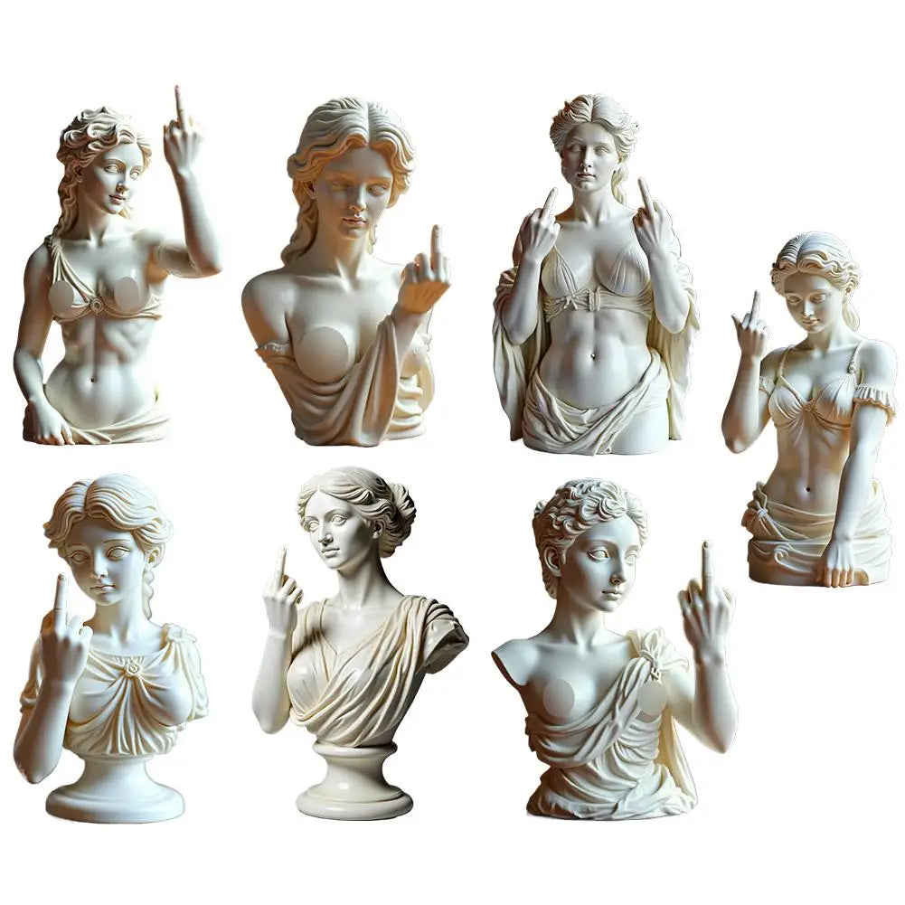 Vienna Goddess Statue, Middle Finger Resin Art Decor Funny Offensive Sculpture, Desktop Novelty Gift Decor Statue Home Decor
