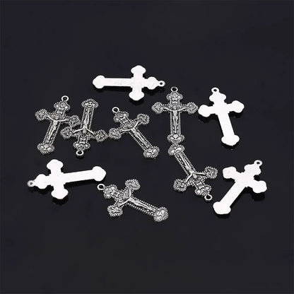 10 Pieces/Catholic Rosary Gold Plated Connector Necklace Bracelet Connector, Many Jesus Christ Statue Necklace Bracelet Triangle
