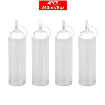 Squeeze Condiment Bottles with On Cap Squeeze Sauce Bottles Olive Oil Bottles Ketchup Mustard Dispensers Kitchen Accessories