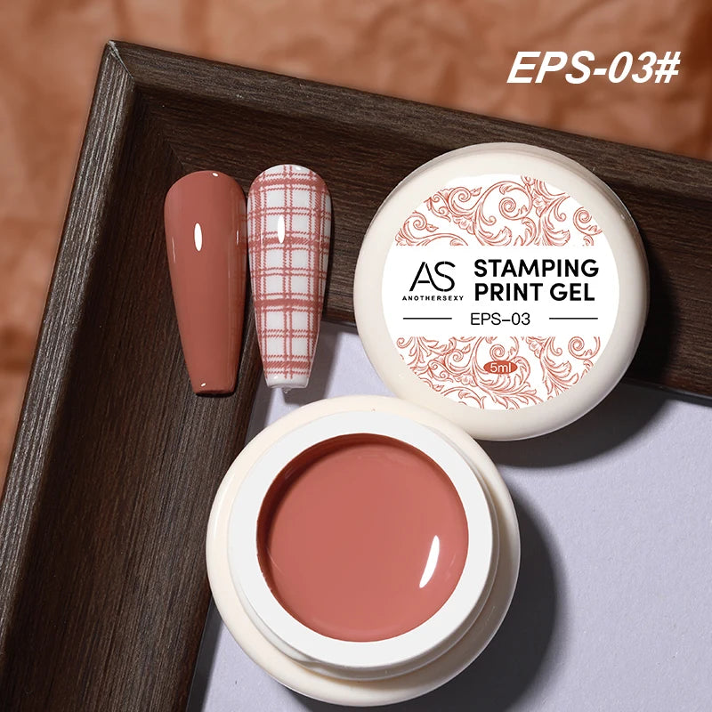 AS Esmalte de uñas de estampado de 5ml, colores, barniz de impresión de uñas para placa de estampado, lacas de impresión en blanco y negro, no kit